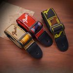 Fender Style Guitar Strap Monogrammed Embroidery Guitar Straps Leather - UK