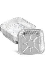 200 x Disposable 9” x 9” x 2” Aluminium Foil Food Containers with Lids Deep Tray