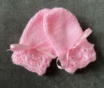 Hand  Knitted Pink Baby Mittens 0-3 Months (2)