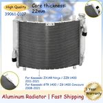 For Kawasaki ZZR 1400 ZX14R 11-21 GTR 1400 ZG 1400 08-21 Aluminum Water Radiator
