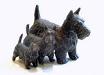 SCOTTISH TERRIER Dog Figurines Vintage Models of 3 Scotties in Cast Metal