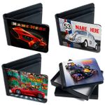Personalised Car Wallet Bi Fold Card Holder Rally Custom Text Birthday Gift