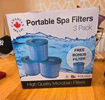 Canadian Spa Co. Microban Hot Tub Filter Replacement Filters 3 Pack Blue/White