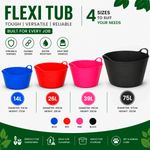 Heavy Duty Flexi Tub Builder Bucket With Handles Garden Trug Mixing Container