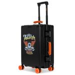 Von Dutch Cross Roads Polycarbonate Carryon Suitcase with Aluminum Frame | Black