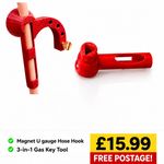 2x Items MAGNETIC MANOMETER HOSE HOOK & GAS KEY TOOL 3 IN 1 REGIN TESTO 510 510i