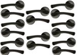 Matt black door handle pack of 8 (pairs) lever on rose 50mm diameter