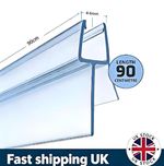 Shower Screen Seal Strip | For 4-6mm Glass | Up to 20mm Gap | Bath Door 90cm