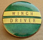 LARGE VINTAGE ENAMEL BADGE CRANE DRIVER  WINCH DRIVER BADGE