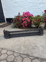 Victorian Cast Iron Fender Fire Kerb Black with Ash Catcher Base