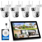 5G Wireless Security Camera System WiFi Audio CCTV Cams Outdoor 10CH NVR Monitor