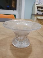 CUT GLASS VASE patterned, clear