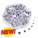 200 Googly Eyes SELF ADHESIVE, Eye Stickers Crafts NEW Mixed 7 Sizes 6mm to 16mm