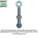 Pair of Adjustable Gate Eye Bolts +Nuts Zinc 10mm 12mm 16mm 19mm 22mm 25mm 32mm