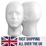 MEN’S FOAM HEAD POLYSTYRENE MALE HAT STAND DISPLAY RACK MANNEQUIN HEAD MODEL UK