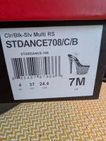 Pleaser STDANCE-708 Black/Clear Platform High Heel Plastic Dance Shoes UK 4
