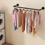 50/90cm Metal Pipe Clothes Rail Wall Mounted Garment Clothing Hanging Rack