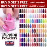 80 NAIL DIPPING POWDER COLOURS 5 or 10 gram POT Clear Pink Dust DIP Powders UK