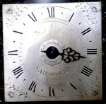 7 INCH  THOs Wood nailsworth 30hr hooded  CLOCK DIAL+movent C 1780