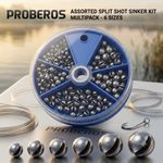 205Pcs Fishing Weight Sinkers 5 Sizes Weights Round Split Shot Sinker Fishing