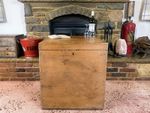 Old Antique Pine Chest, Vintage Wooden Storage Trunk, Blanket Box, Coffee Table.