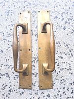 PAIR OF VINTAGE 15" HEAVY SHOP PUB SALOON BRASS DOOR HANDLES 