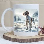 German Shorthair Pointer Dog Winter Mug - Gift Christmas, Birthday, Landscape