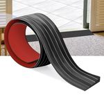 6PCS Black Rubber Threshold Ramp Strip,Self-Adhesive Portable Anti-Slip Surface 