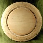 ANTIQUE WOOD BREAD BOARD PIE CRUST FLORAL EDGE c1900 SYCAMORE WOOD