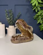 Antique Gold Dinosaur Head Decorative Party Display Bowl Dish Ornament