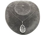 Antique Victorian Sterling Silver Natural Faceted Rock Crystal Teardrop Pendant 