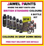 U-POL RAPTOR ( BRITISH STANDARD COLOURS) 6 Bottle Kit  COLOURS IN DROP DOWN MENU