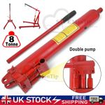 8 Ton Long Ram Hydraulic Cylinder Bottle Jack Engine Lift Hoist Crane Dual Pump