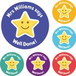 144 Personalised Well Done Star Reward Stickers for School Teachers, Parents (30