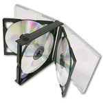 10 x 6 Way Black 23mm CD Case Holds 6 Discs High Quality New Replacement case