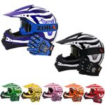 ZORAX ZOR-X17 Kids Motocross Motorbike Helmets & Pit Bike Extra Goggles & Gloves