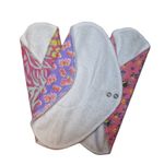 Reusable Bamboo Menstrual Pads x3 Pink Washable Sanitary Towels, Made in UK