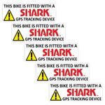 5 x Bike Fitted with a Shark GPS Tracking Device External Stickers Security G51E