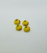 4 Vintage Glass Apple Buttons