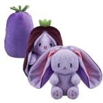 Bunny Aubergine Soft Toy Folding Plush Cute Fluffy Rabbit