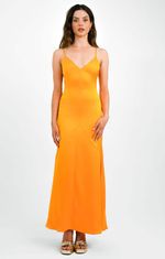 Pretty Lavish Womens Orange Satin Mini Dress RRP £85