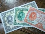 10 SHILLINGS £1 & £5 - BANKNOTES' - LADY LAVERY SET - CENTERAL BANK OF IRELAND