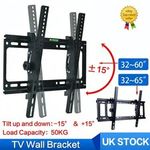 TV Wall Bracket Mount TILT For 32 40 50 55 Upto 65 Inch Flat LCD LED QLED TVs