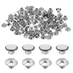 50set M5 x 5mm Chicago Screw, Metal Stud Screw Rivets for Leather, Silver Tone