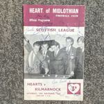 Fully Signed 1959 Heart of Midlothian vs Kilmarnock Programme. BAULD-MURRAY