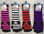 Ladies skull and crossbone finger-less fingerless Magic LONG gloves NEW Emo goth