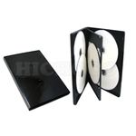 100 ct Standard 14mm Multi Hold 6 Disc Six CD DVD Black Case Movie Box Wholesale