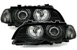 CCFL Angel Eyes Headlight Black for BMW 3er E46 Coupe + Cabriolet 1999-08/2001