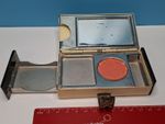 La Fonteyn Compact Rare Mint Green & Black Powder Lipstick Vanity 1950's