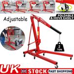 2 Ton Hydraulic Folding Engine Crane Hoist Lift Stand 2000kg Garage Workshop